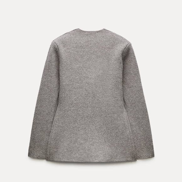 ZARA WOOL BLEND PEPLUM KNIT BLAZER - Picture 5 of 7